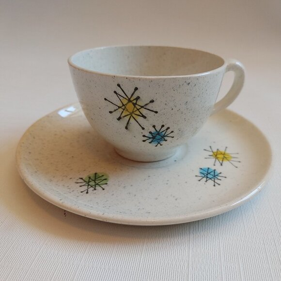 Atomic Starburst 'Les Etoiles' Tea Cup and Saucer - Picture 1 of 6